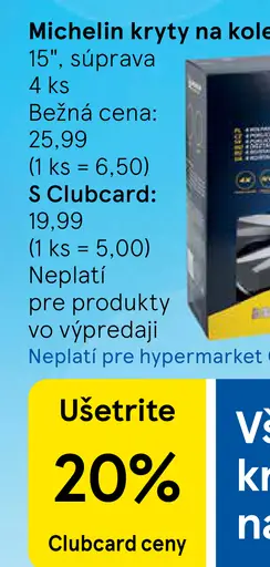 Michelin kryty na kolesá 15"