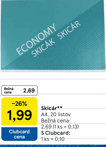 Skicár A4, 20 listov