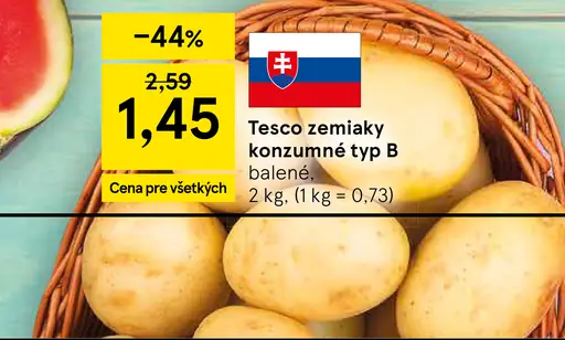 Tesco zemiaky konzumné typ B balené