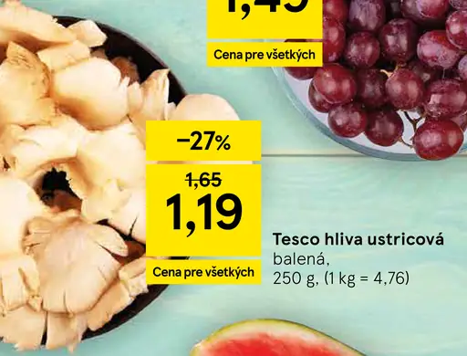 Tesco hliva ustricová balená