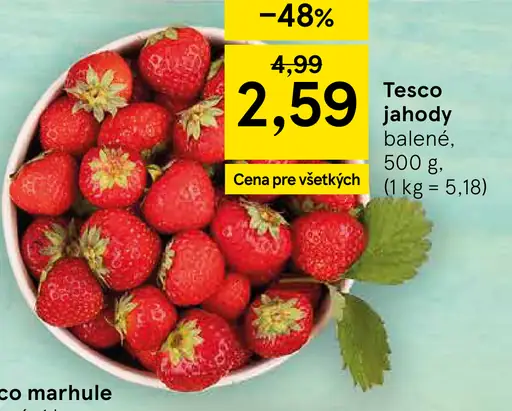Tesco jahody balené
