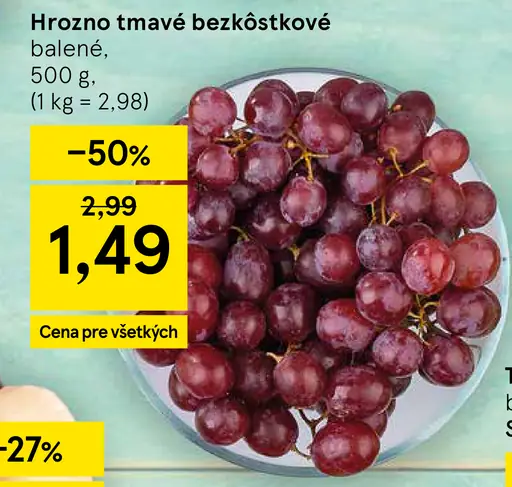 Hrozno tmavé bezkôstkové balené