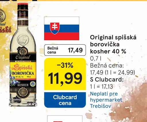 Original Spišská borovička Kosher 40%
