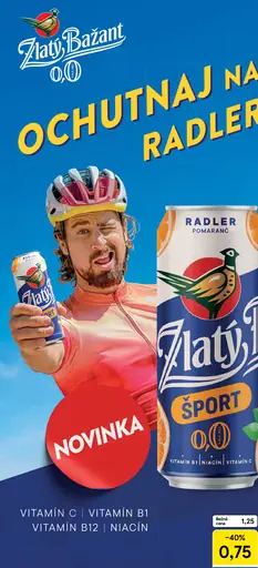Zlatý Bažant Radler 0,0 % Sport plechovka