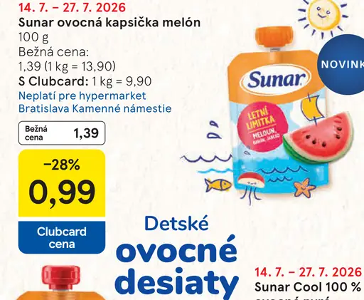 Sunar ovocná kapsička melón
