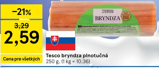 Tesco bryndza plnotučná