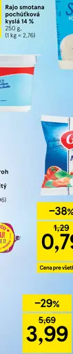 Rajo Smotana pochúťková kyslá 14%