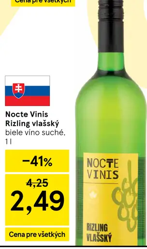 Nocte Vinis Rizling vlašský biele víno suché