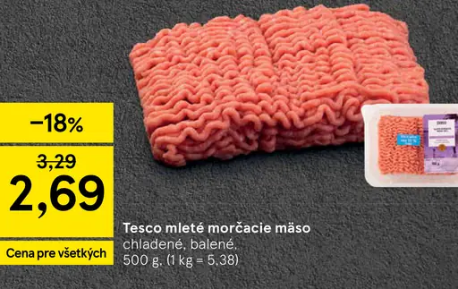 Tesco mleté morčacie mäso