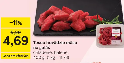Tesco hovädzie mäso na guláš
