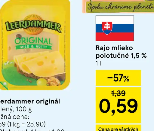 Rajo Mlieko polotučné 1,5%