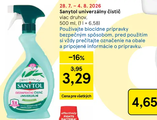 Sanytol univerzálny čistiaci prostriedok