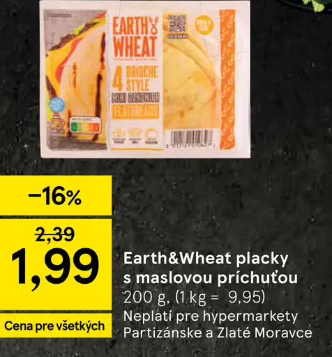Earth&Wheat placky s maslovou príchuťou