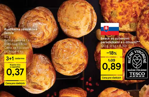 Tesco rustikálna zemiaková žemľa