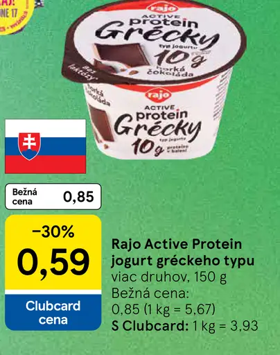 Rajo Active Protein jogurt gréckeho typu viacerých druhov