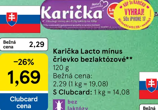 Karička Lakto mínus črievko bezlaktózové