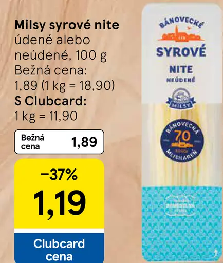 Milsy syrové nite údené alebo neúdené