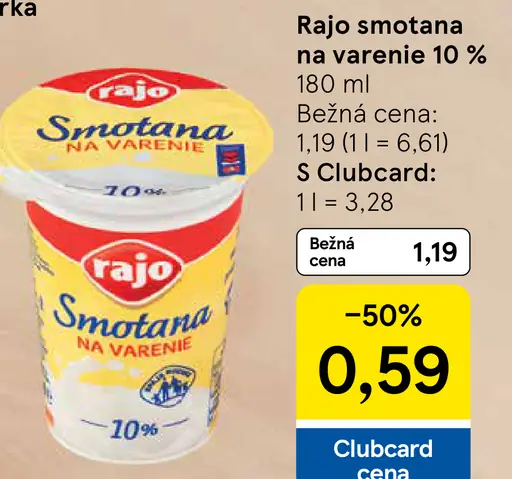 Rajo Smotana na varenie 10%