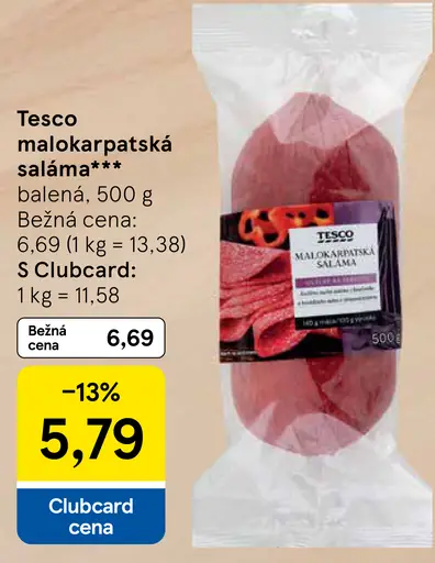 Tesco malokarpatská saláma
