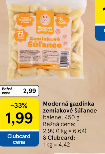 Moderná gazdinka zemiakové šúľance