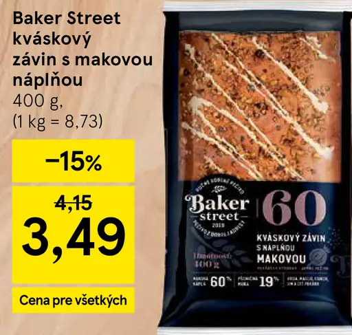 Baker Street Kváskový závin s náplňou makovou