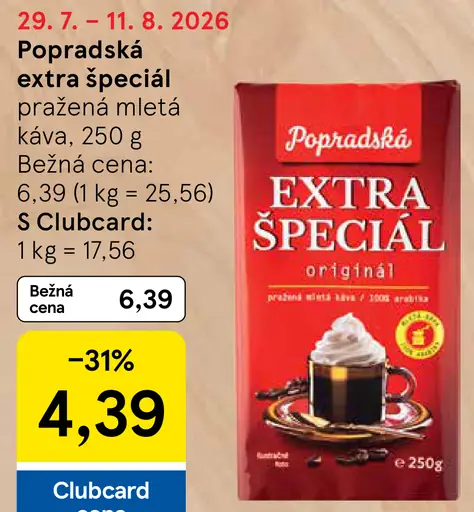 Popradská Extra špeciál pražená mletá káva