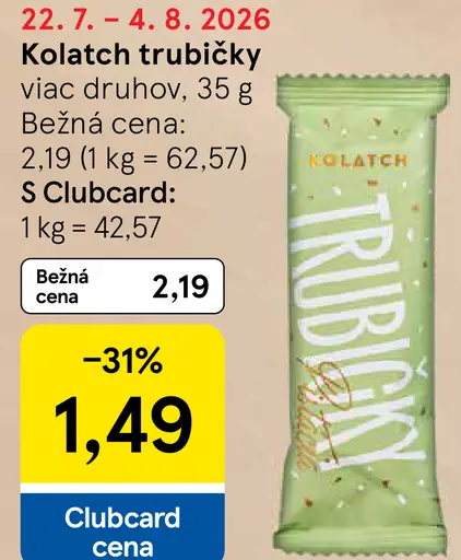 Kolatch trubičky, viac druhov