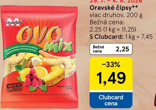 M-Snacks Ovo Mix ovocné chrumky