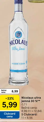 Nicolaus Ultra jemná vodka 30 %