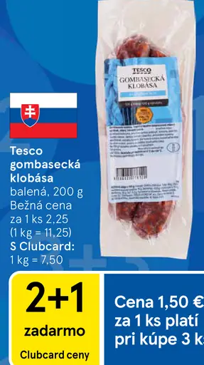 Tesco gombasecká klobása