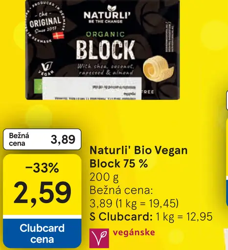 Naturli' Bio Vegan Block 75 %