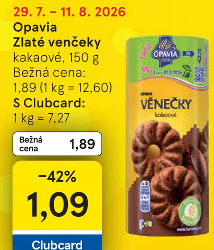 Opavia Zlaté Venčeky kakaové
