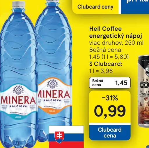 Minera minerálna voda – viac druhov