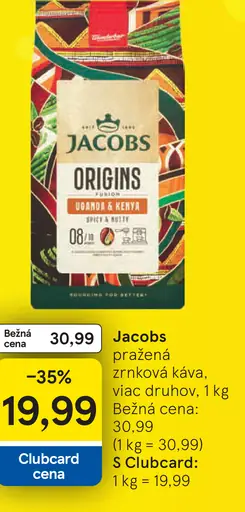 Jacobs Origins Uganda & Kenya pražená zrnková káva