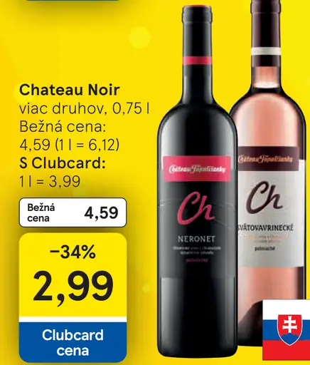 Chateau Noir víno – viac druhov
