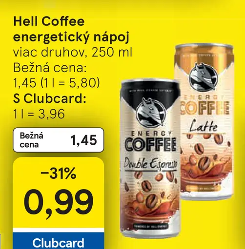 Hell Coffee energetický nápoj – viac druhov