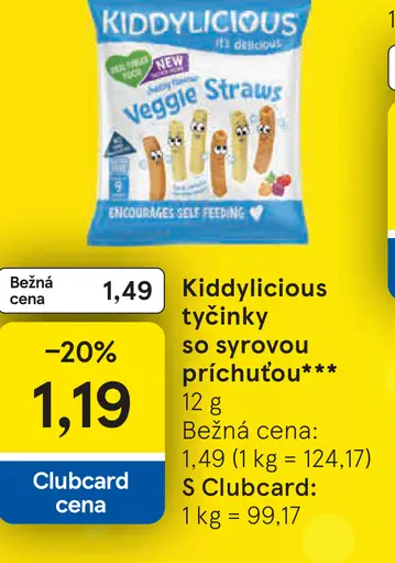 Kiddylicious tyčinky so syrovou príchuťou