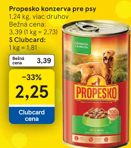 Propesko konzerva pre psy
