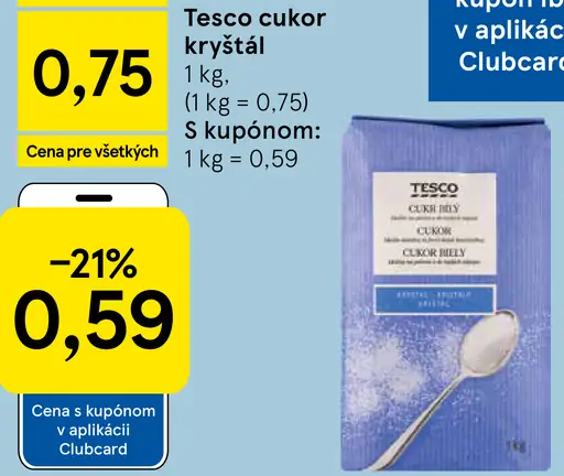 Tesco cukor kryštál