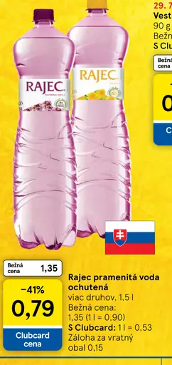 Rajec pramenitá voda ochutená viac druhov