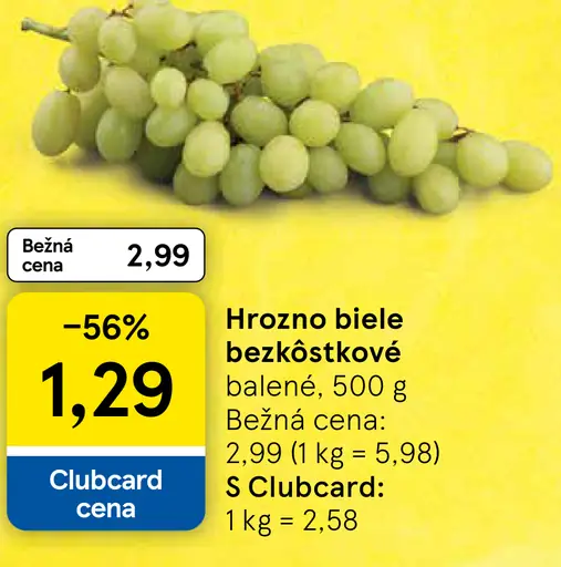 Hrozno biele bezjadierkové