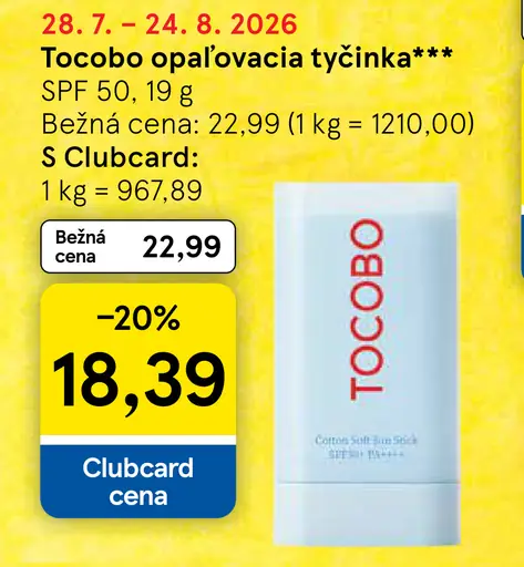 Tocobo opaľovacia tyčinka SPF 50