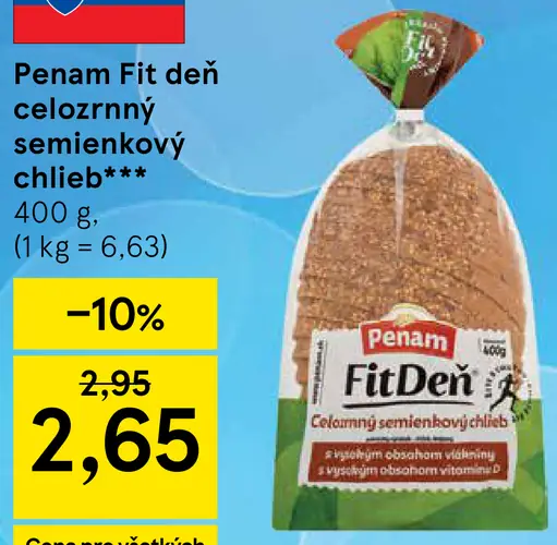 Penam Fit Deň Celozrnný semienkový chlieb
