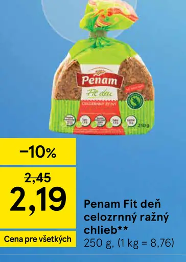 Penam Fit deň Celozrnný ražný chlieb