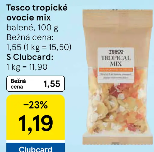 Tesco tropické ovocie mix