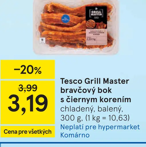 Tesco Grill Master bravčový bok s čiernym korením