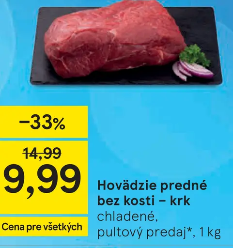 Hovädzie predné bez kosti - krk