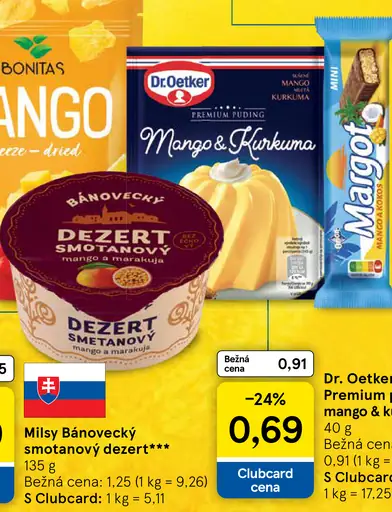 Milsy Bánovecký dezert smotanový mango-marakuja