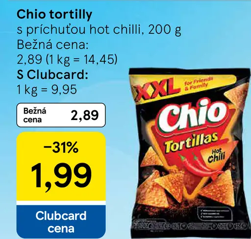 Chio tortilly s príchuťou hot chilli