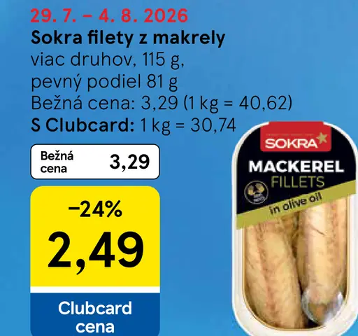 Sokra filety z makrely v olivovom oleji